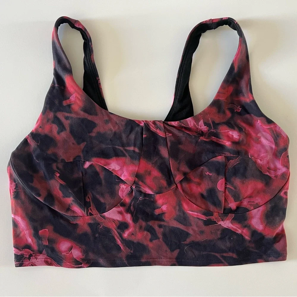 Lululemon Nulu Front-Darting Yoga Bra Intensity Pink Blossom Multi Size 10 NWT